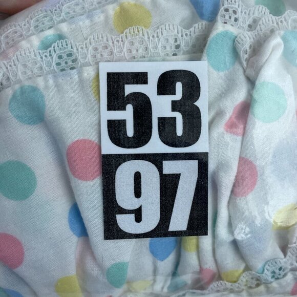 Vintage Cuddle Teen Girls Ruffled Polka Dot Dress Size 5 With Lace 5397 - Picture 9 of 10